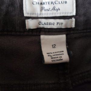 Charter Club Gray Corduroy thin wale